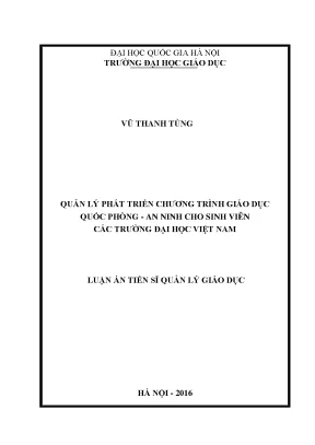 Luận văn thạc sĩ quản lý phát triển chương trình giáo dục quốc phòng an ninh cho sinh viên các trường đại học việt nam