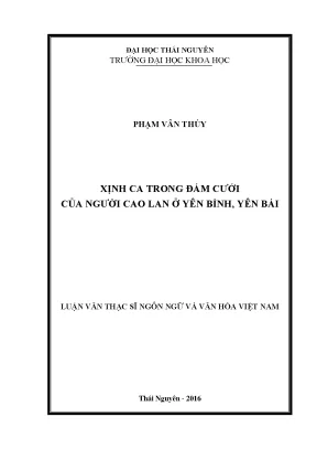 Luận văn thạc sĩ xịnh ca trong đám cưới của người cao lan ở yên bình yên bái
