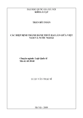Luận văn thạc sĩ các hiệp định tránh đánh thuế hai lần giữa việt nam và nước ngoài