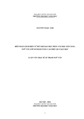 Luận văn thạc sĩ biên soạn sách điện tử hỗ trợ dạy học phần văn học dân gian ngữ văn 10 nhằm nâng cao hiệu quả dạy học