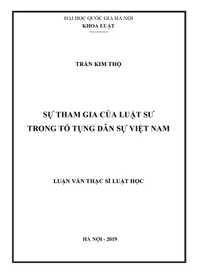 Luận văn thạc sĩ sự tham gia của luật sư trong tố tụng dân sự việt nam