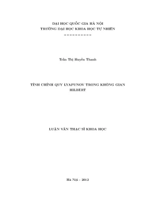 Luận văn thạc sĩ tính chính quy lyapunov trong không gian hilbert