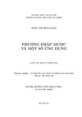Luận văn thạc sĩ phương pháp mcmc và một số ứng dụng