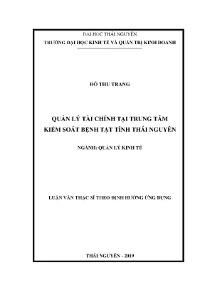 Luận văn thạc sĩ quản lý tài chính tại trung tâm kiểm soát bệnh tật tỉnh thái nguyên
