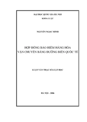 Luận văn thạc sĩ hợp đồng bảo hiểm hàng hoá vận chuyển bằng đường biển quốc tế