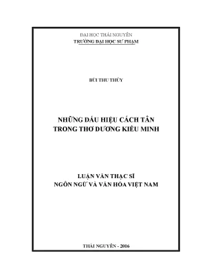 Luận văn thạc sĩ những dấu hiệu cách tân trong thơ dương kiều minh