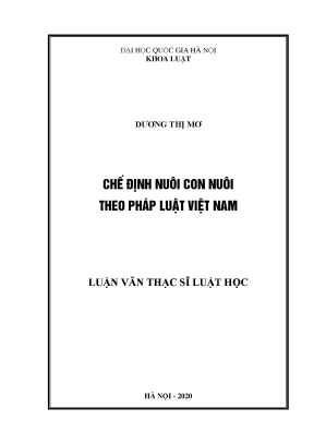 Luận văn thạc sĩ chế định nuôi con nuôi theo pháp luật việt nam