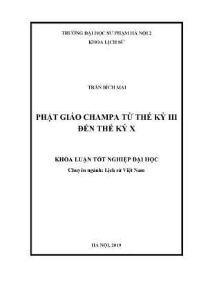 Luận văn thạc sĩ phật giáo champa từ thế kỷ iii đến thế kỷ x