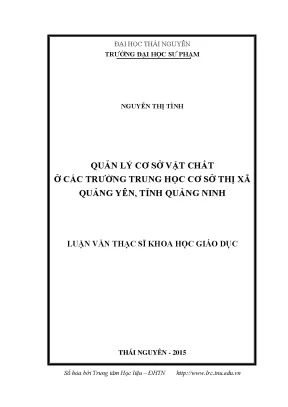 Luận văn thạc sĩ quản lý cơ sở vật chất ở các trường thcs thị xã quảng yên tỉnh quảng ninh