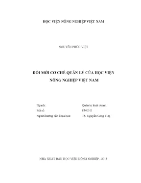 Luận văn thạc sĩ đổi mới cơ chế quản lý của học viện nông nghiệp việt nam