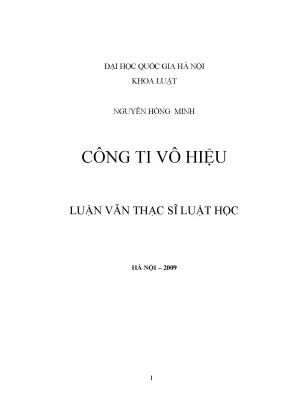 Luận văn thạc sĩ công ti vô hiệu