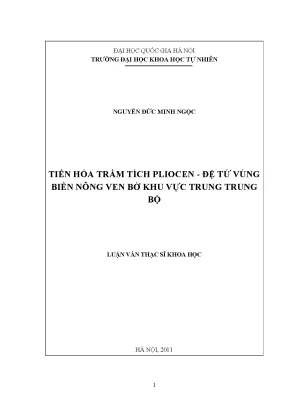 Luận văn thạc sĩ tiến hóa trầm tích pliocen đệ tứ vùng biển nông ven bờ khu vực trung trung bộ