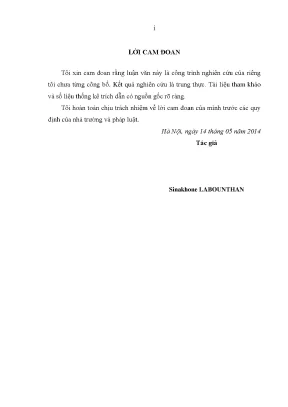 Luận văn thạc sĩ nghiên cứu đề xuất giải pháp bảo tồn rừng cho lưu vực năm măng tại huyện thu la khôm tỉnh viêng chăn nước cộng hòa dân chủ nhân dân lào
