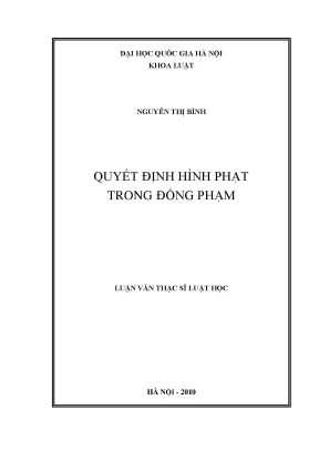 Luận văn thạc sĩ quyết định hình phạt trong đồng phạm