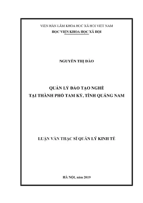 Luận văn thạc sĩ quản lý đào tạo nghề tại thành phố tam kỳ tỉnh quảng nam