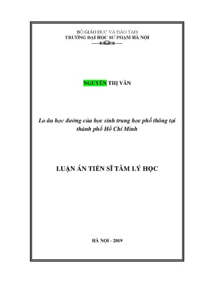 Lo âu học đường của học sinh trung học phổ thông tại thành phố hồ chí minh