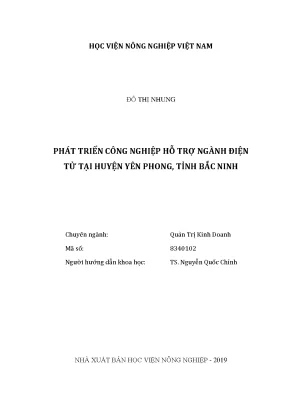 Luận văn thạc sĩ phát triển công nghiệp hỗ trợ ngành điện tử tại huyện yên phong tỉnh bắc ninh