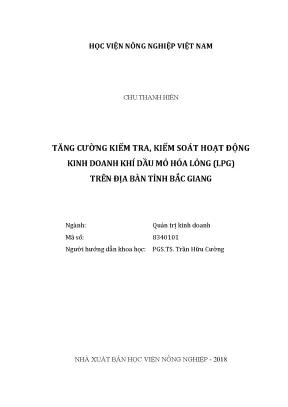 Luận văn thạc sĩ tăng cường kiểm tra kiểm soát hoạt động kinh doanh khí dầu mỏ hóa lỏng lpg trên địa bàn tỉnh bắc giang
