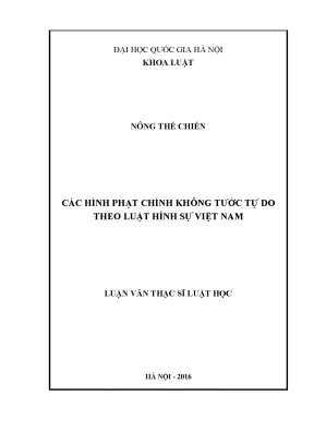 Luận văn thạc sĩ các hình phạt chính không tước tự do theo luật hình sự việt nam