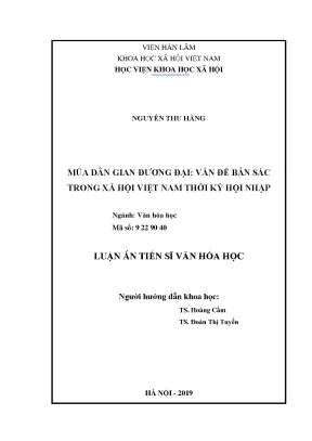 Luận án tiến sĩ múa dân gian đương đại vấn đề bản sắc trong xã hội việt nam thời kỳ hội nhập
