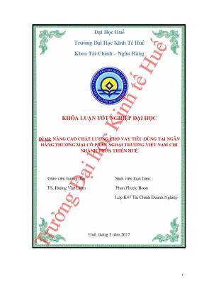 Nâng cao chất lương cho vay tiêu dùng tại ngân hàng thương mại cổ phần ngoại thương việt nam chi nhánh thừa thiên huế