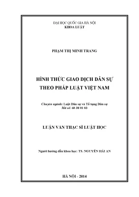 Luận văn thạc sĩ hình thức giao dịch dân sự theo pháp luật việt nam