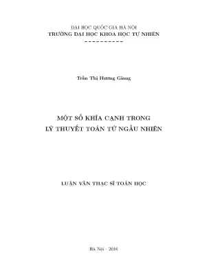 Luận văn thạc sĩ một số khía cạnh trong lý thuyết toán tử ngẫu nhiên