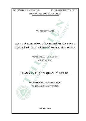 Luận văn thạc sĩ đánh giá hoạt động của chi nhánh văn phòng đăng ký đất đai thành phố sơn la tỉnh sơn la