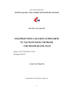 Giải pháp nâng cao chất lượng dịch vụ tại ngân hàng vietbank chi nhánh quảng ngãi