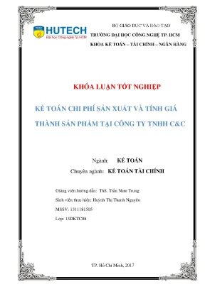 Luận văn thạc sĩ kế toán chi phí sản xuất và tính giá thành sản phẩm tại công ty tnhh cc