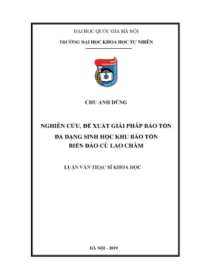 Luận văn thạc sĩ nghiên cứu đề xuất giải pháp bảo tồn đa dạng sinh học khu bảo tồn biển đảo cù lao chàm