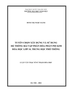 Luận văn thạc sĩ tuyển chọn xây dựng và sử dụng hệ thống bài tập phân hóa phần phi kim hóa học lớp 10 trung học phổ thông