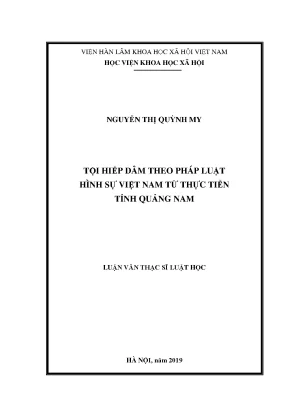 Luận văn thạc sĩ tội hiếp dâm theo pháp luật hình sự việt nam từ thực tiễn tỉnh quảng nam