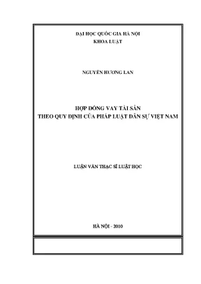 Luận văn thạc sĩ hợp đồng vay tài sản theo quy định pháp luật dân sự việt nam