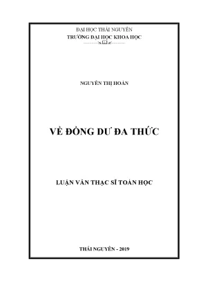 Luận văn thạc sĩ về đồng dư đa thức