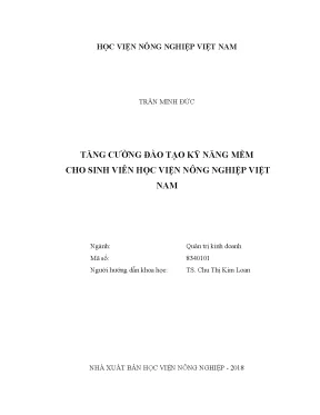 Luận văn thạc sĩ tăng cường đào tạo kỹ năng mềm cho sinh viên học viện nông nghiệp việt nam