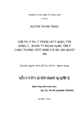 Giải pháp phát triển hoạt động tín dụng cá nhân tại ngân hàng tmcp công thương việt nam chi nhánh nghệ an