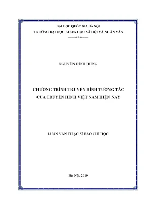 Luận văn thạc sĩ chương trình truyền hình tương tác của truyền hình việt nam hiện nay