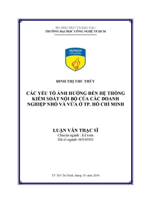 Luận văn thạc sĩ các yếu tố ảnh hưởng đến hệ thống kiểm soát nội bộ của các doanh nghiệp nhỏ và vừa ở tp hồ chí minh
