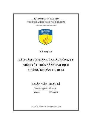 Luận văn thạc sĩ báo cáo bộ phận của các công ty niêm yết trên sàn giao dịch chứng khoán tp hcm