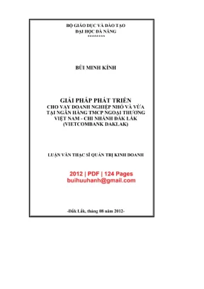 Luận văn thạc sĩ kinh tế giải pháp phát triển cho vay doanh nghiệp nhỏ và vừa tại ngân hàng tmcp ngoại thương việt nam chi nhánh đak lak vietcombank daklak