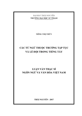Luận văn thạc sĩ các từ ngữ thuộc trường tập tục và lễ hội trong tiếng tày