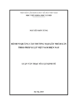 Luận văn thạc sĩ hành vi quảng cáo thương mại gây nhầm lẫn theo pháp luật việt nam hiện nay