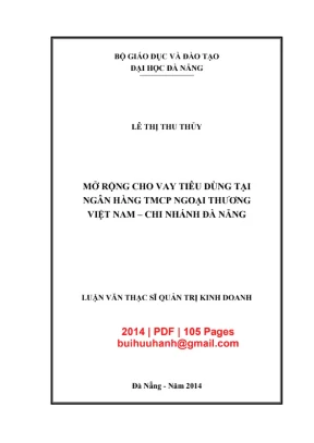 Luận văn thạc sĩ quản trị kinh doanh mở rộng cho vay tiêu dùng tại ngân hàng tmcp ngoại thương việt nam chi nhánh đà nẵng