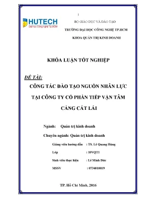 Luận văn thạc sĩ công tác đào tạo nguồn nhân lực tại công ty cp tiếp vận tâm cảng cát lái