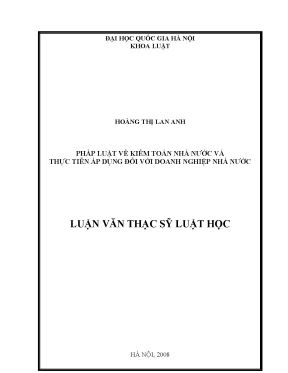 Pháp luật về kiểm toán nhà nước và thực tiễn áp dụng đối với doanh nghiệp nhà nước
