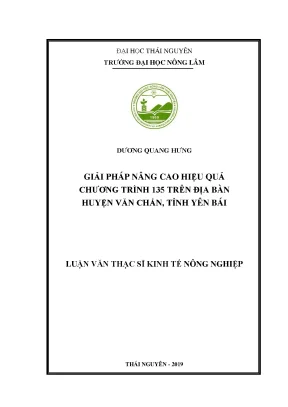 Luận văn thạc sĩ giải pháp nâng cao hiệu quả chương trình 135 trên địa bàn huyện văn chấn tỉnh yên bái