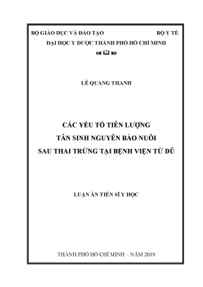 Luận án tiến sĩ các yếu tố tiên lượng tân sinh nguyên bào nuôi sau thai trứng tại bệnh viện từ dũ
