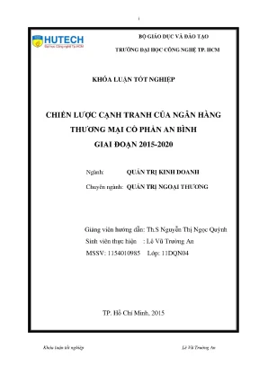 Luận văn thạc sĩ chiến lược cạnh tranh của ngân hàng thương mại cổ phần an bình giai đoạn 2015 2020