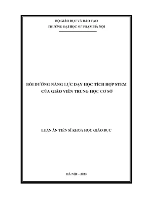 Bồi dưỡng năng lực dạy học tích hợp stem của giáo viên trung học cơ sở